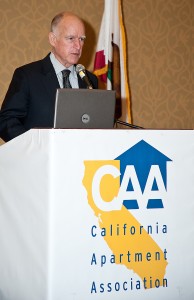 Gov. Jerry Brown speaks at the 2012 California Apartment Association Legislative Conference.