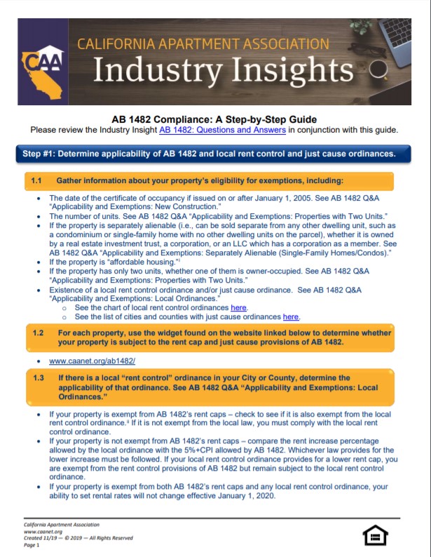 Preview of first page of  AB 1482 Compliance: A Step-by-Step Guide 